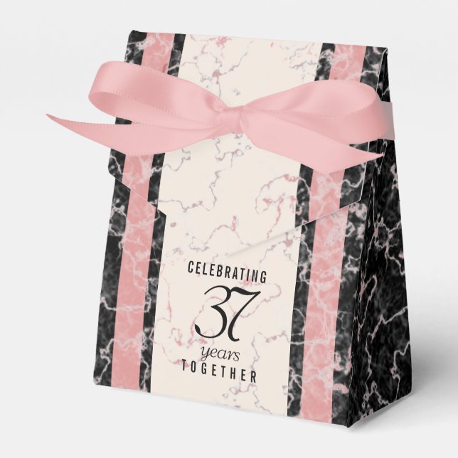 Elegant 37:e årsdagen för Alabaster Bröllop Presentaskar (Framsidan Sidan)