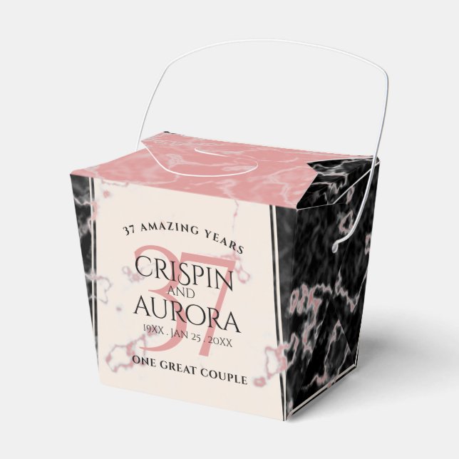 Elegant 37:e årsdagen för Alabaster Bröllop Presentaskar (Framsidan Sidan)
