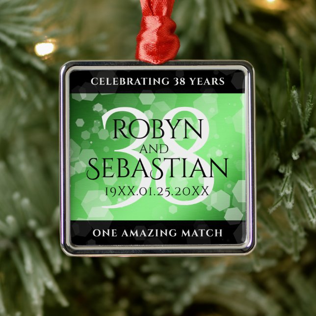 Elegant 38:e Emerald Bröllop-årsdagen Julgransprydnad Metall (Träd)