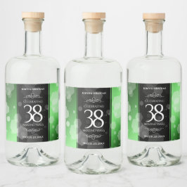 Elegant 38:e Emerald Bröllop-årsdagen Spritflaskor Etikett
