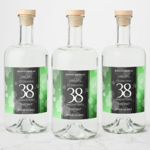 Elegant 38:e Emerald Bröllop-årsdagen Spritflaskor Etikett