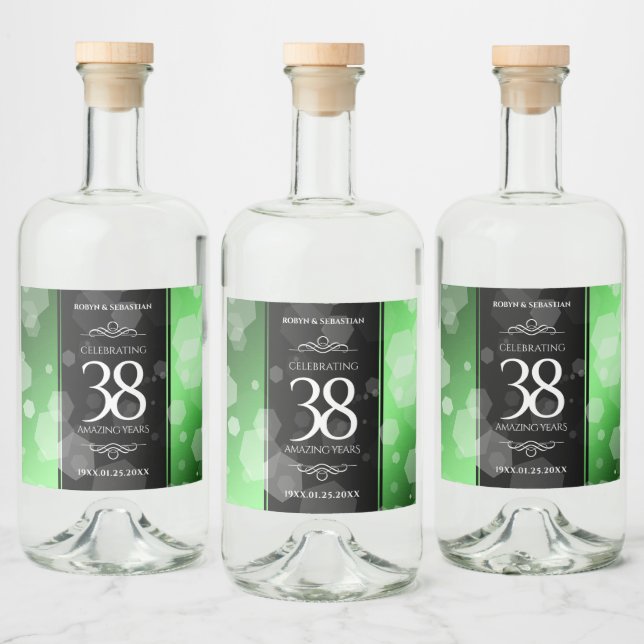 Elegant 38:e Emerald Bröllop-årsdagen Spritflaskor Etikett (Flaskor)