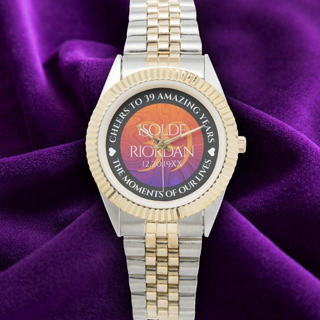 Elegant 39:e Agate Bröllop-årsdagen Armbandsur (Elegant 39th Agate Wedding Anniversary Wristwatch Cover Photo)