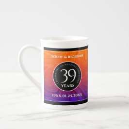 Elegant 39:e Agate Bröllop-årsdagen Firande Benporslin Mugg