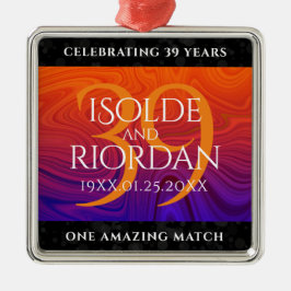 Elegant 39:e Agate Bröllop-årsdagen Firande Julgransprydnad Metall