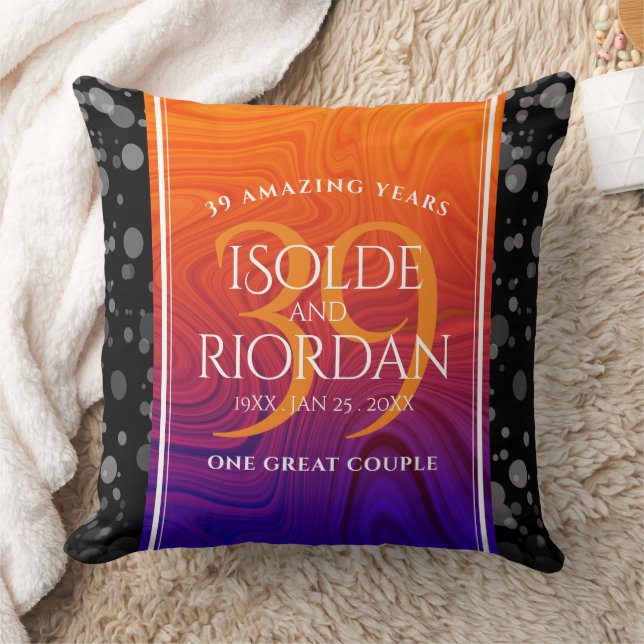 Elegant 39:e Agate Bröllop-årsdagen Firande Kudde (Filt)