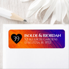 Elegant 39:e Agate Bröllop-årsdagen Firande Returadress Etikett