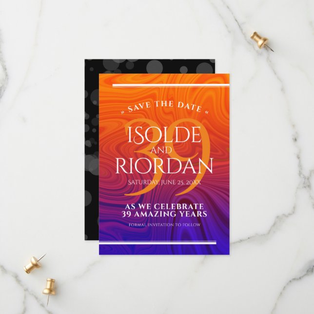 Elegant 39:e Agate Bröllop-årsdagen Firande Spara Datumet (Fram/Back In Situ)