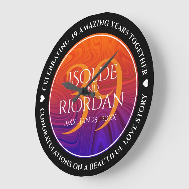 Elegant 39:e Agate Bröllop-årsdagen Firande Stor Klocka (Vinkel)