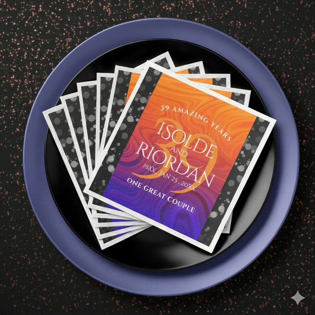 Elegant 39th Agate Wedding Anniversary Celebration Pappersservett (Elegant 39th Agate Wedding Anniversary Napkins Cover Photo)