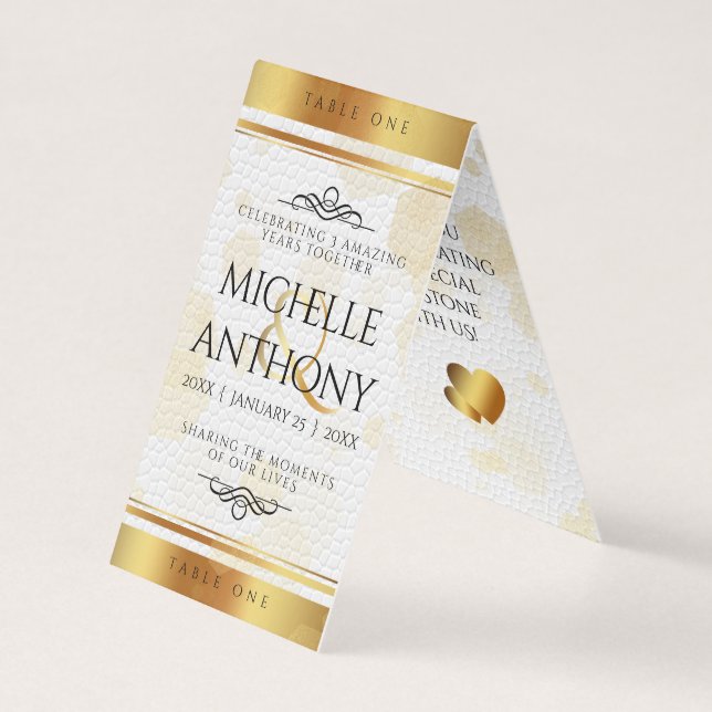 Elegant 3:e Läderjubileum Celebration Kort (Framsida)