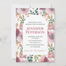 Elegant 3 födelsedagsinbjudningar Blommigt Boho Inbjudningar