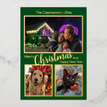 Elegant 3 Foto God jul Gott nytt år