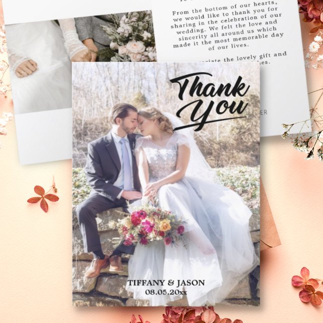 Elegant 3 FotohandBevarit modern enkel, mappad Tack Kort (Skapare uppladdad)