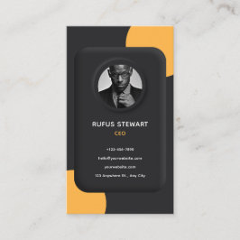 Elegant 3D för svart Gult i anpassningsbar, förgre Visitkort