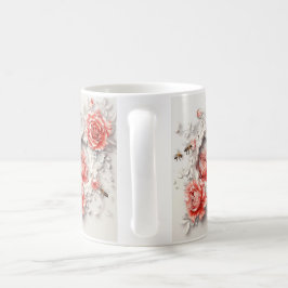 Elegant 3D Ro, bin och botaniskt skönhets Kaffemugg