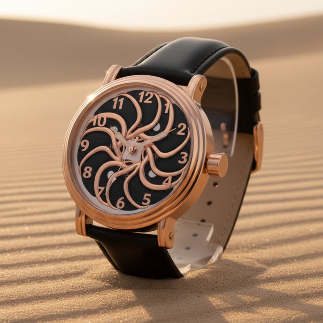 Elegant 3D Skulpturerad Marmorstruktur Ur  Armbandsur (Skapare uppladdad)