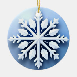 Elegant 3d Snowflake Design Julgransprydnad Keramik