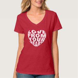 Elegant 3D-textdesign Kärlek från hjärtat T Shirt