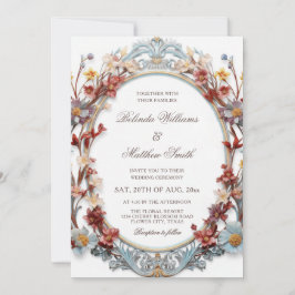 Elegant 3D viktoriansk blomster ram Inbjudningar