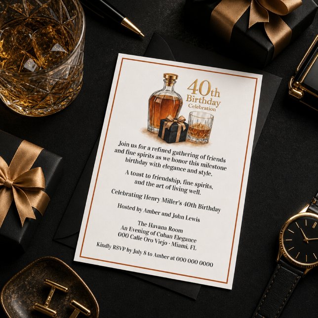 Elegant 40-årsfirande Inbjudan  (Skapare uppladdad)