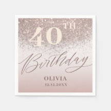 Elegant 40:e födelsedag Party Ro Guld Glitter