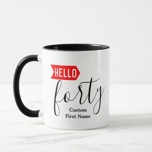 Elegant 40:e födelsedagen Mugg - Personlig Gift (Vänster)