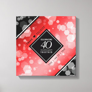 Elegant 40:e Ruby Bröllop-årsdagen Firande Canvastryck