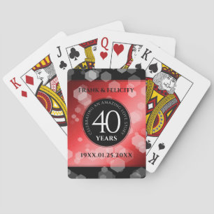 Elegant 40:e Ruby Bröllop-årsdagen Firande Casinokort
