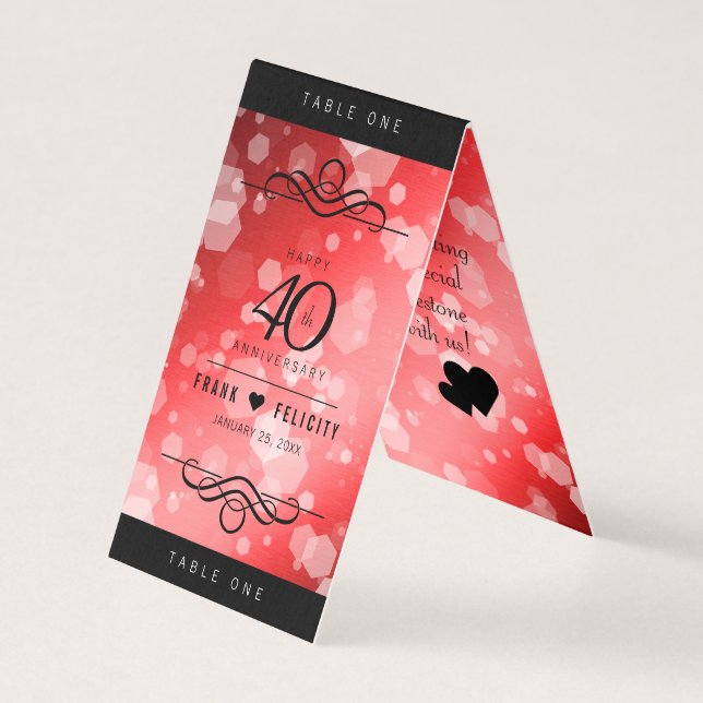 Elegant 40:e Ruby Bröllop-årsdagen Firande Kort (Framsida)