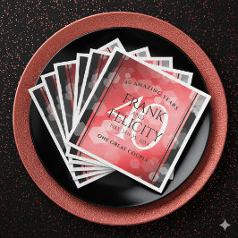 Elegant 40:e Ruby Bröllop-årsdagen Firande Pappersservett