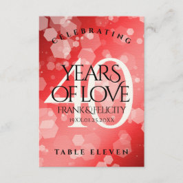 Elegant 40:e Ruby Bröllop-årsdagen Firande Tack Kort