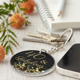 Elegant 40 och Fabulous Black och Guld Glitter