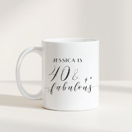 Elegant 40 och fantastisk anpassad namn födelsedag kaffemugg