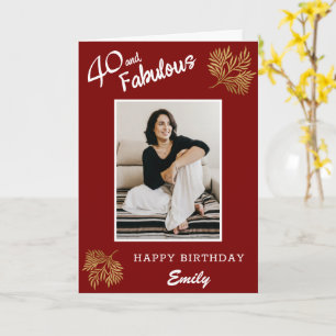 Elegant 40 och fantastisk guldblad 40-årsdag kort