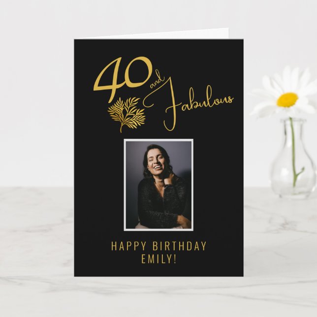 Elegant 40 och fantastiska kvistar 40-års födelsed kort (Liten växt)