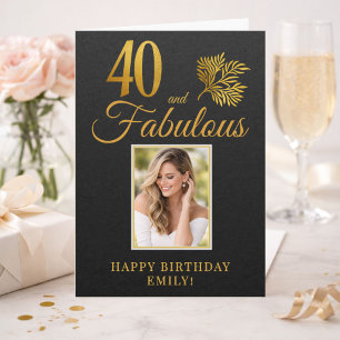 Elegant 40 och fantastiska kvistar 40-års fotofira kort