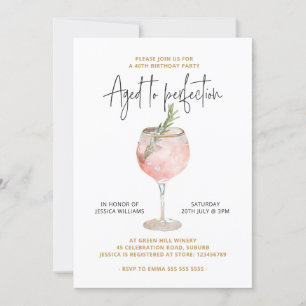 Elegant 40 Party Åldras till Perfektion Inbjudningar