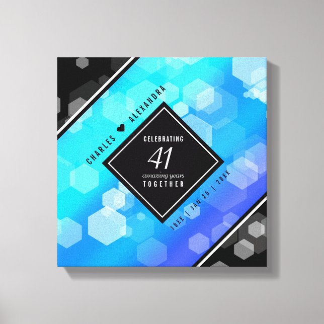 Elegant 41:a årsdagen av Blått Topaz-Bröllop Canvastryck (Framsida)