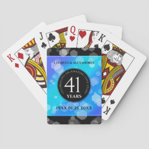 Elegant 41:a årsdagen av Blått Topaz-Bröllop Casinokort