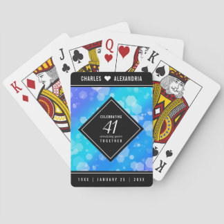 Elegant 41:a årsdagen av Blått Topaz-Bröllop Casinokort