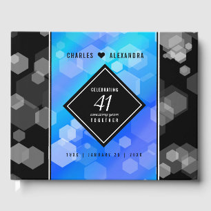Elegant 41:a årsdagen av Blått Topaz-Bröllop Gästböcker