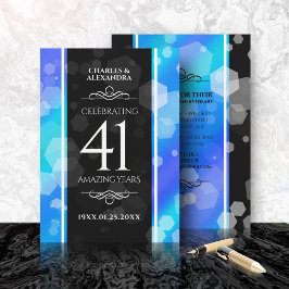 Elegant 41:a årsdagen av Blått Topaz-Bröllop Inbjudningar