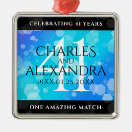 Elegant 41:a årsdagen av Blått Topaz-Bröllop Julgransprydnad Metall