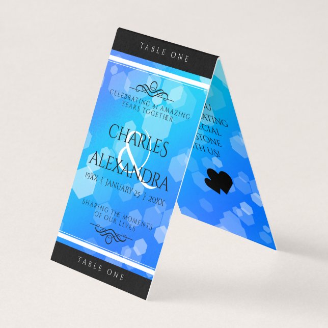 Elegant 41:a årsdagen av Blått Topaz-Bröllop Kort (Framsida)