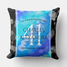 Elegant 41:a årsdagen av Blått Topaz-Bröllop Kudde