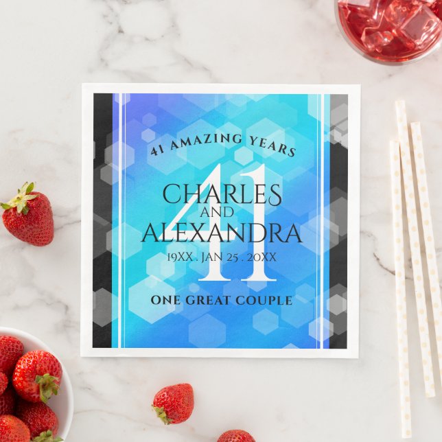 Elegant 41:a årsdagen av Blått Topaz-Bröllop Pappersservett (Insitu)