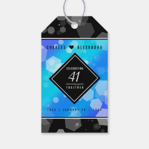 Elegant 41:a årsdagen av Blått Topaz-Bröllop Presentetikett