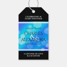 Elegant 41:a årsdagen av Blått Topaz-Bröllop Presentetikett