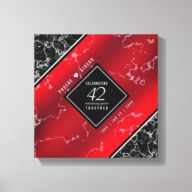 Elegant 42:a jaspardagen i Bröllop Canvastryck (Framsida)